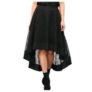 Torrid Lace Overlay Skirt Womens Size 12 Black High Low Back Zip Whimsy Goth